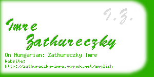 imre zathureczky business card